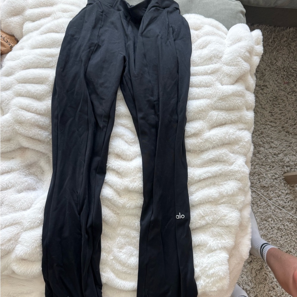 ALO Yoga Black High-Rise Flared Leggings